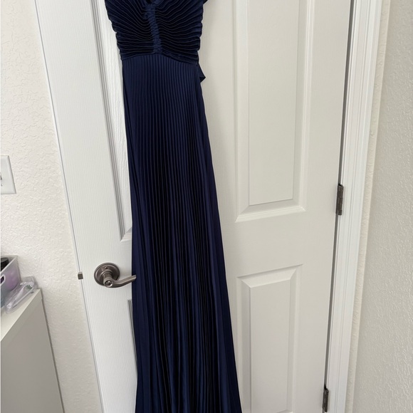 ALC Aires Navy Blue Pleated Maxi Dress - Picture 4 of 7